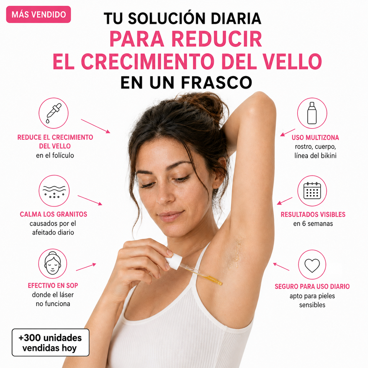 Serum para frenar el crecimiento del vello