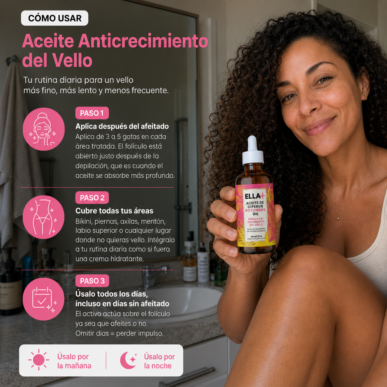 Serum para frenar el crecimiento del vello